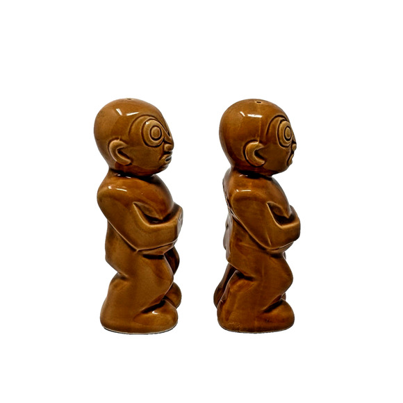 Vintage Trader Vics Japan Tiki Salt and Pepper Shakers Imperial Imports MCM EUC - Picture 3 of 8